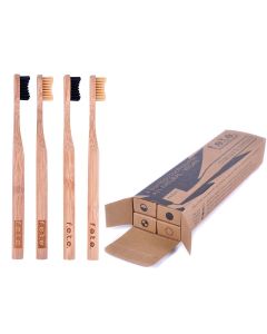 FETE Medium Multi-Pack of Toothbrushes Natural and Charcoal Main Image